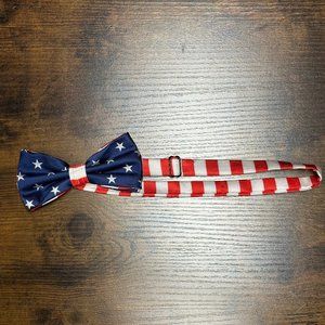 American Flag Stars and stripes adjustable bowtie bow tie USA 4th of july merica
